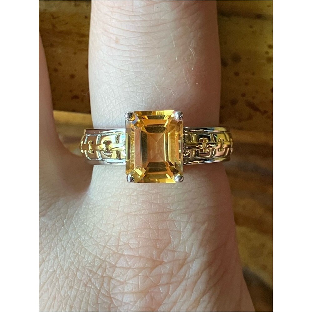 Brazilian Citrine Sterling Silver Ring Size 10